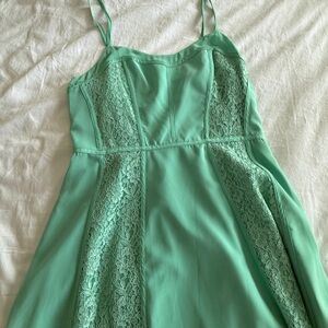 LC Lauren Conrad Sea Green Lace Mini Dress
